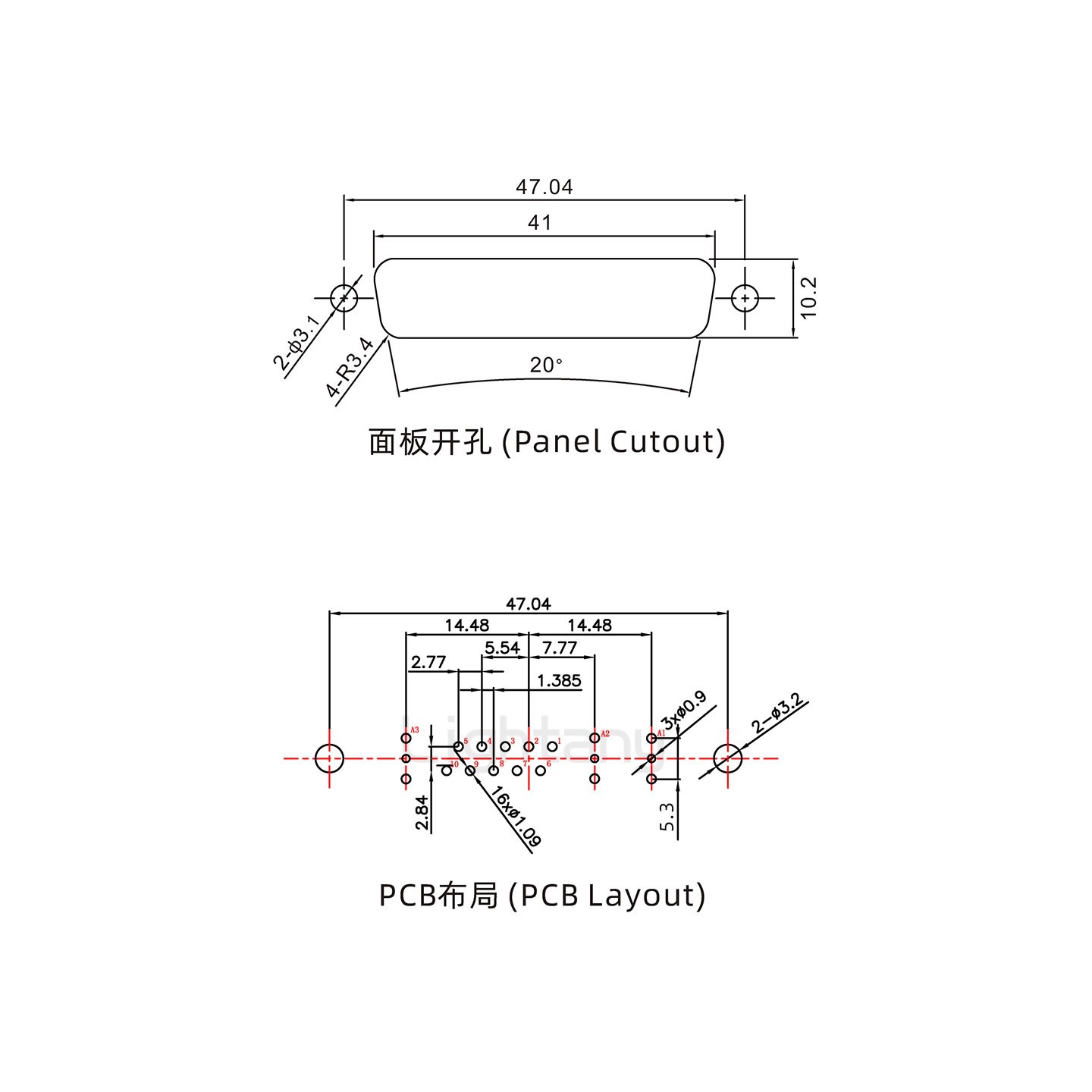 防水13W3母直插板/铆鱼叉/锁螺丝/射频同轴50欧姆