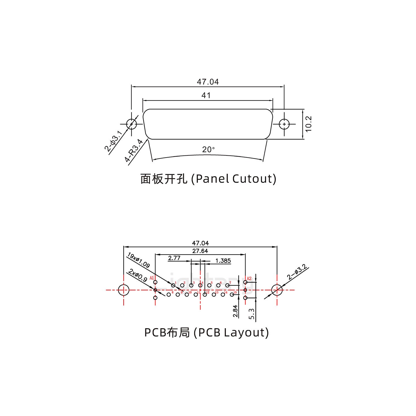 防水17W2公直插板/铆鱼叉/锁螺丝/射频同轴50欧姆