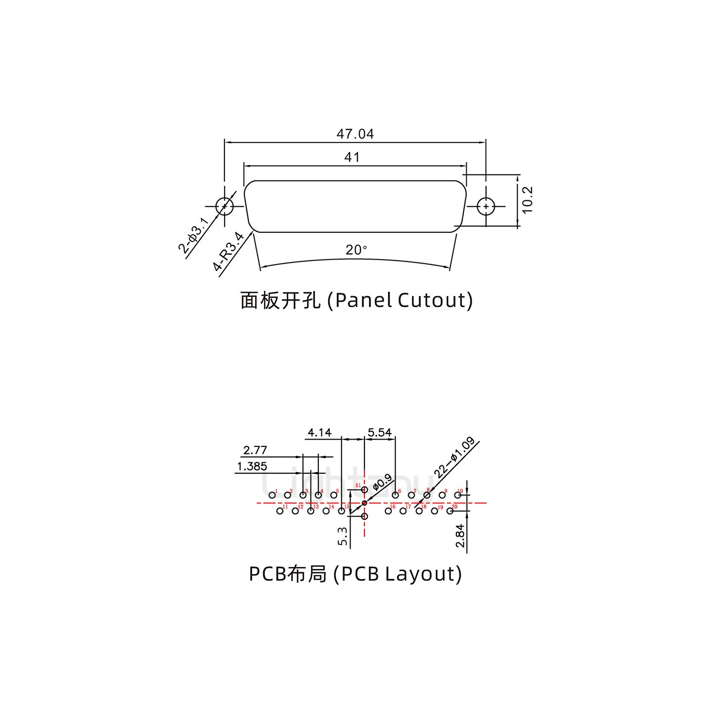 防水21W1公直插板/锁螺丝/射频同轴50欧姆