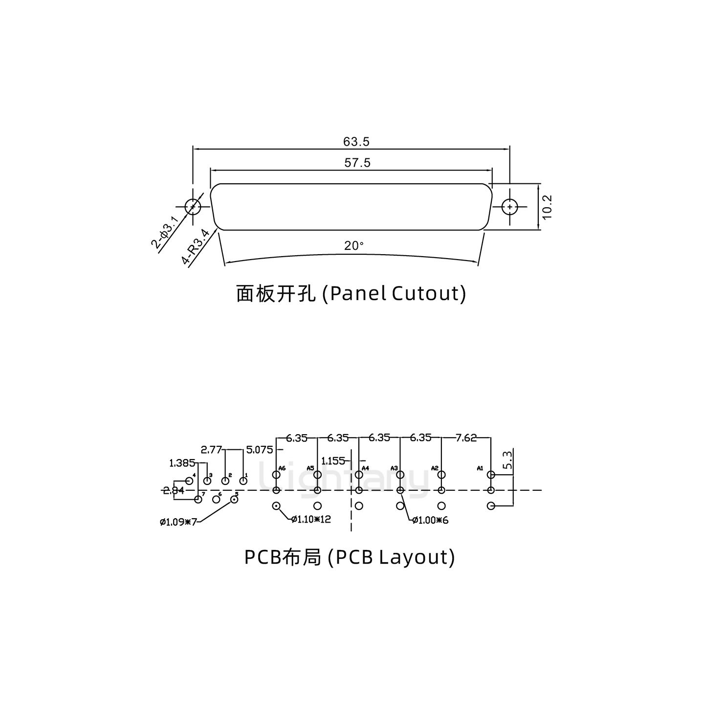 防水13W6B母直插板/锁螺丝/射频同轴50欧姆