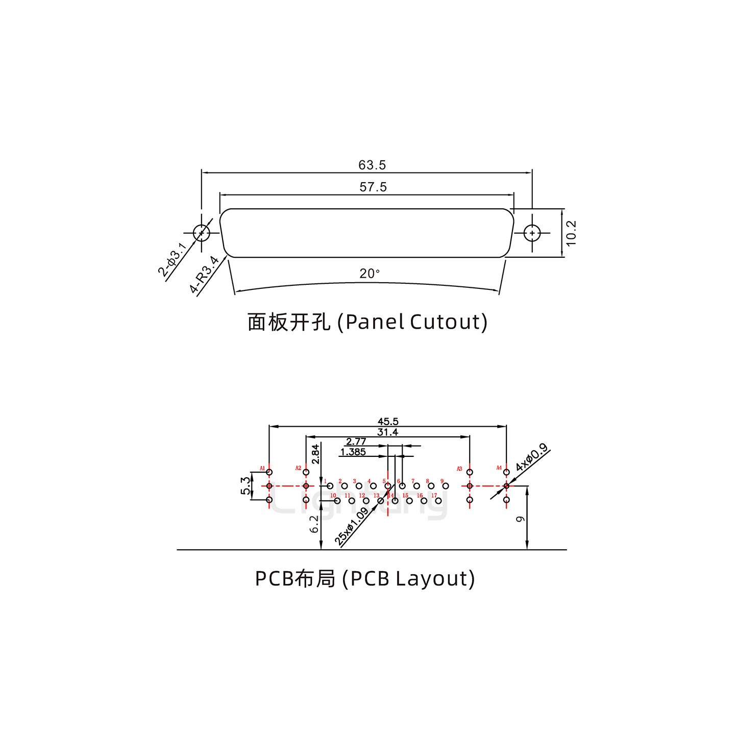 防水21W4公弯插板/锁螺丝/射频同轴50欧姆