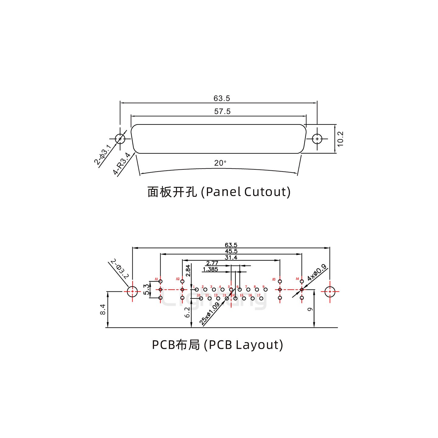 防水21W4公弯插板/铆支架/锁螺丝/射频同轴50欧姆