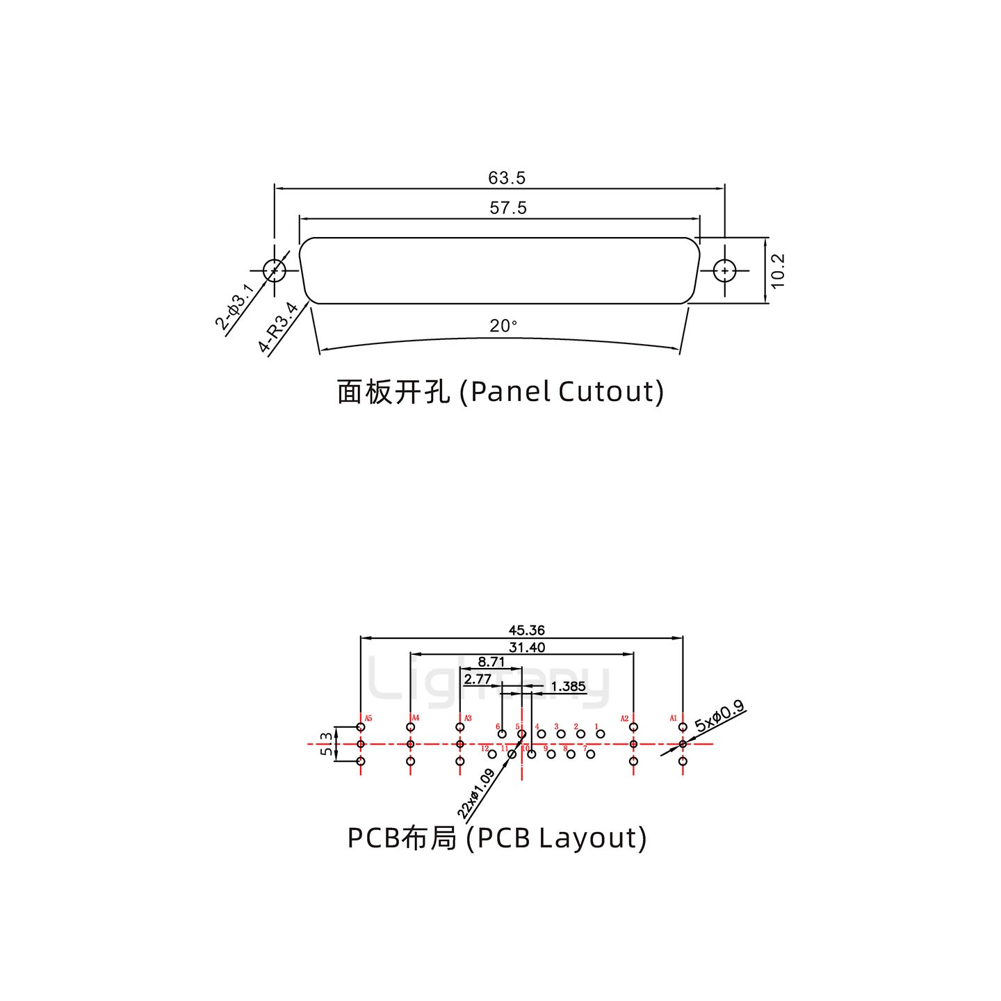 防水17W5母直插板/锁螺丝/射频同轴50欧姆