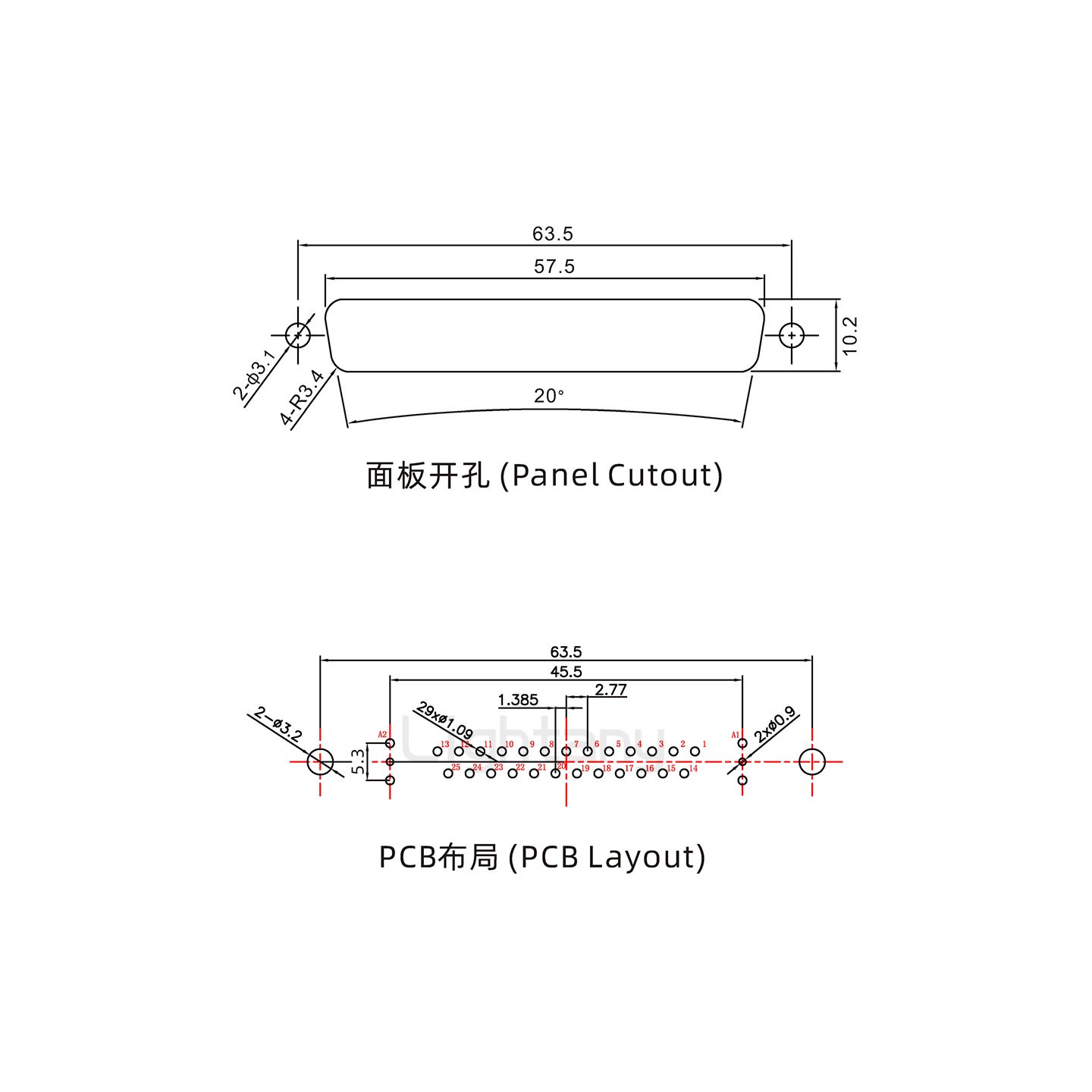 防水27W2母直插板/铆鱼叉/锁螺丝/射频同轴50欧姆