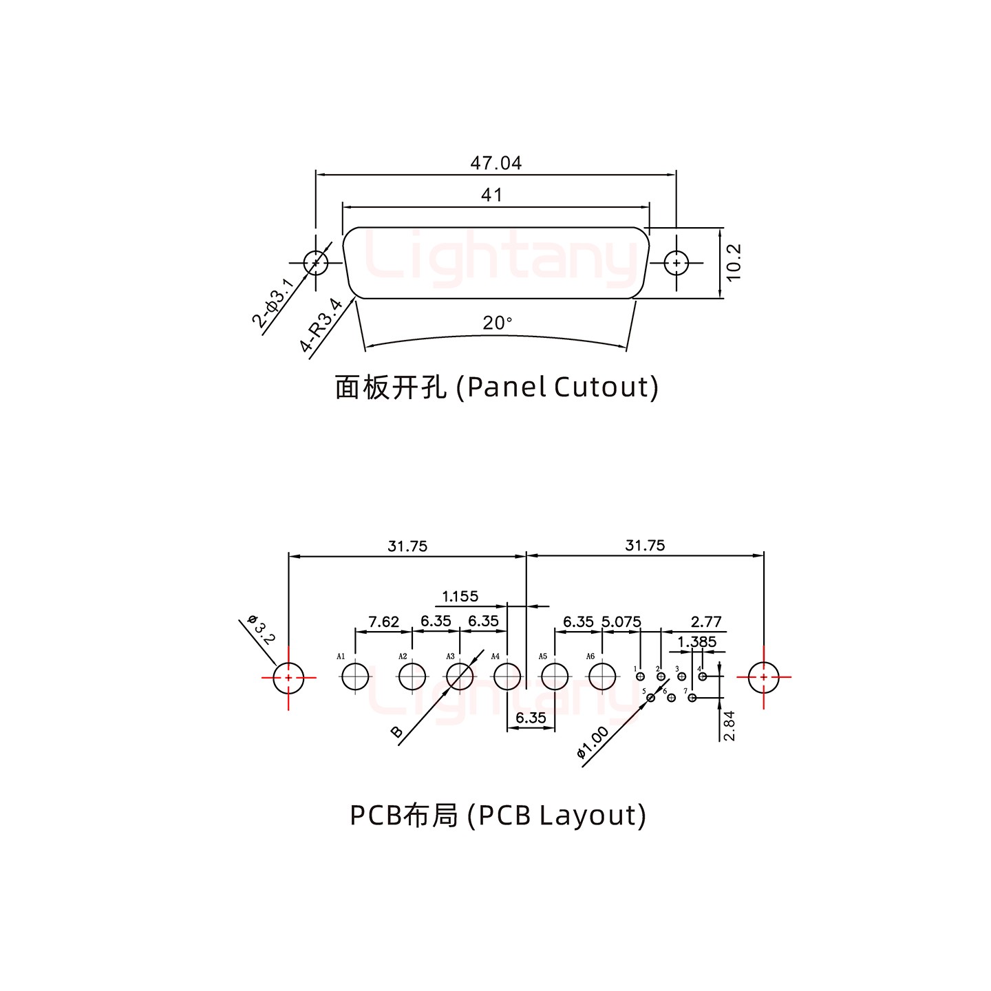 13W6B公PCB直插板/铆支架7.0/大电流20A