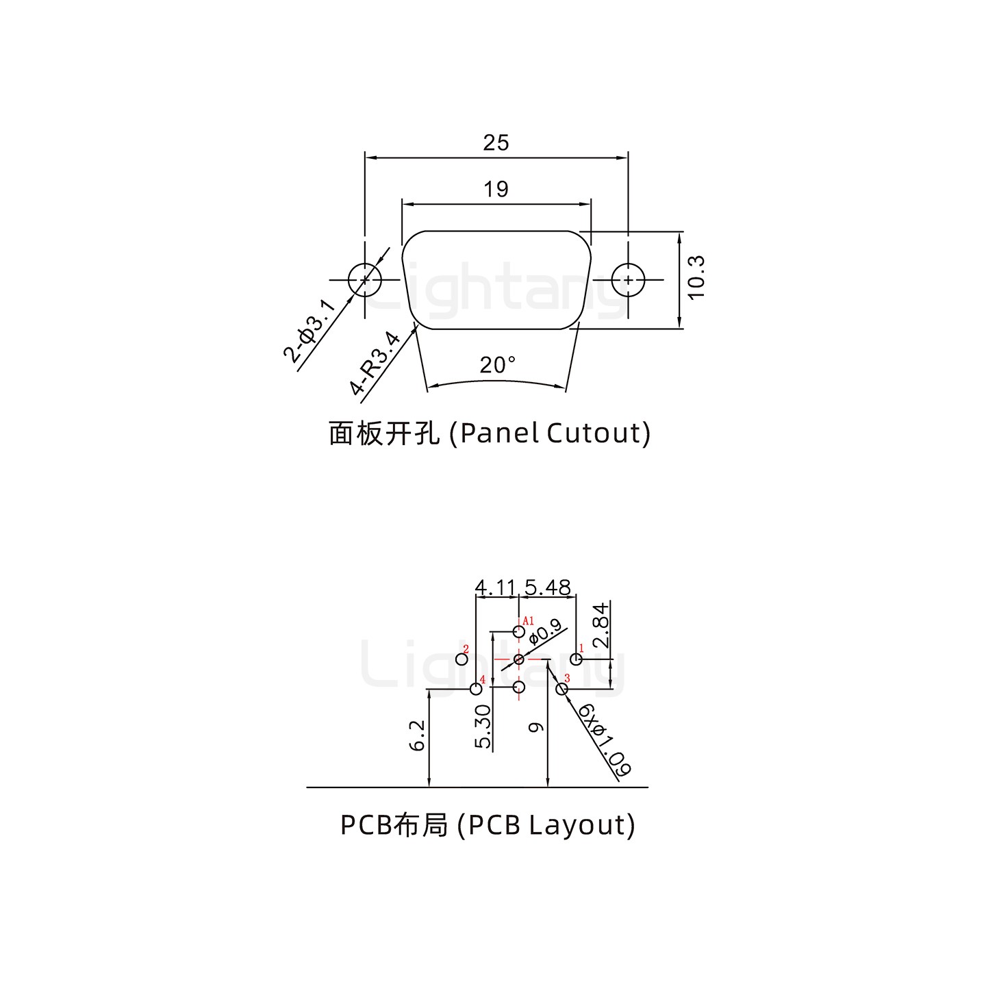 防水5W1母弯插板/锁螺丝/射频同轴50欧姆