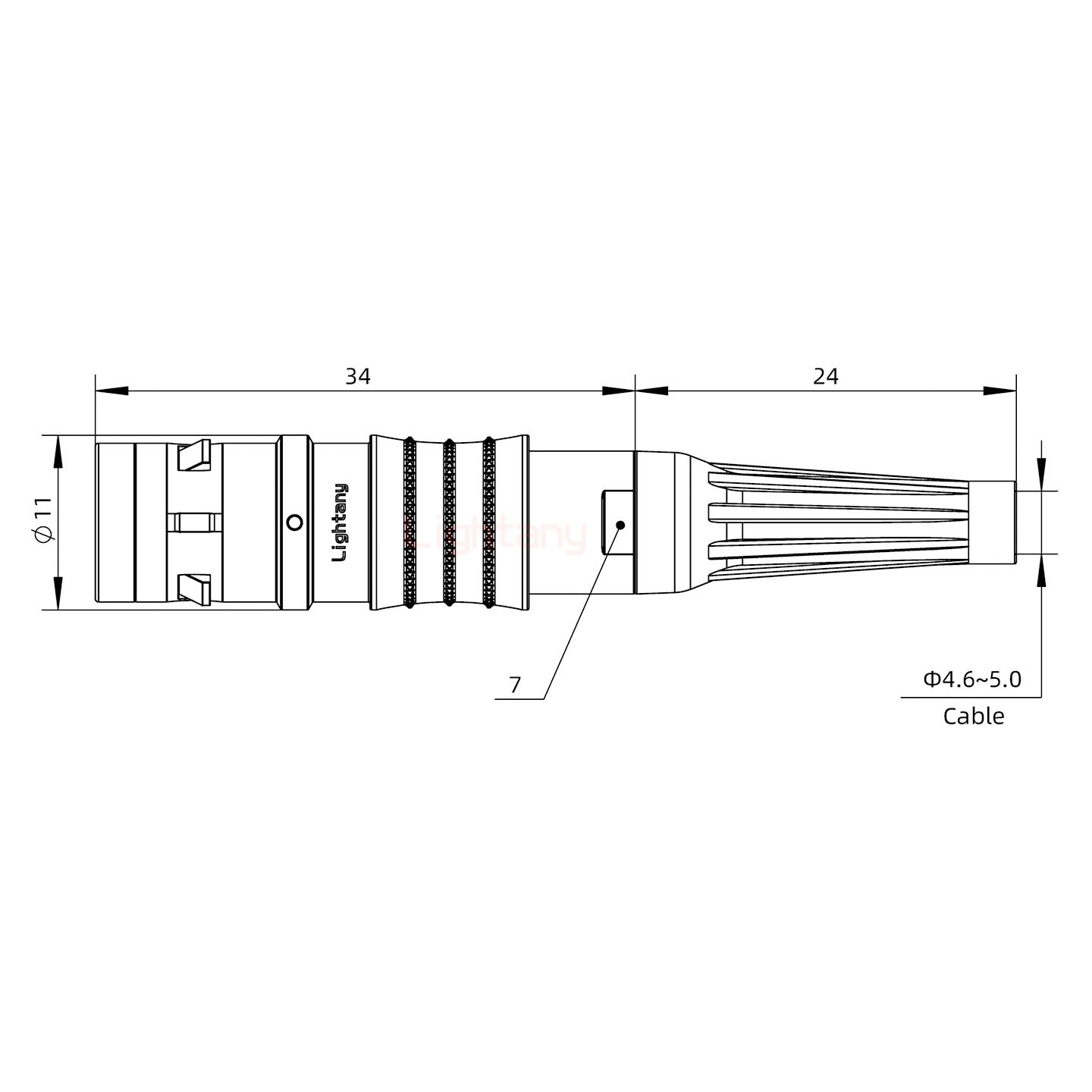 FGG.0K.004.CLAC50Z推拉自锁带护套直式插头