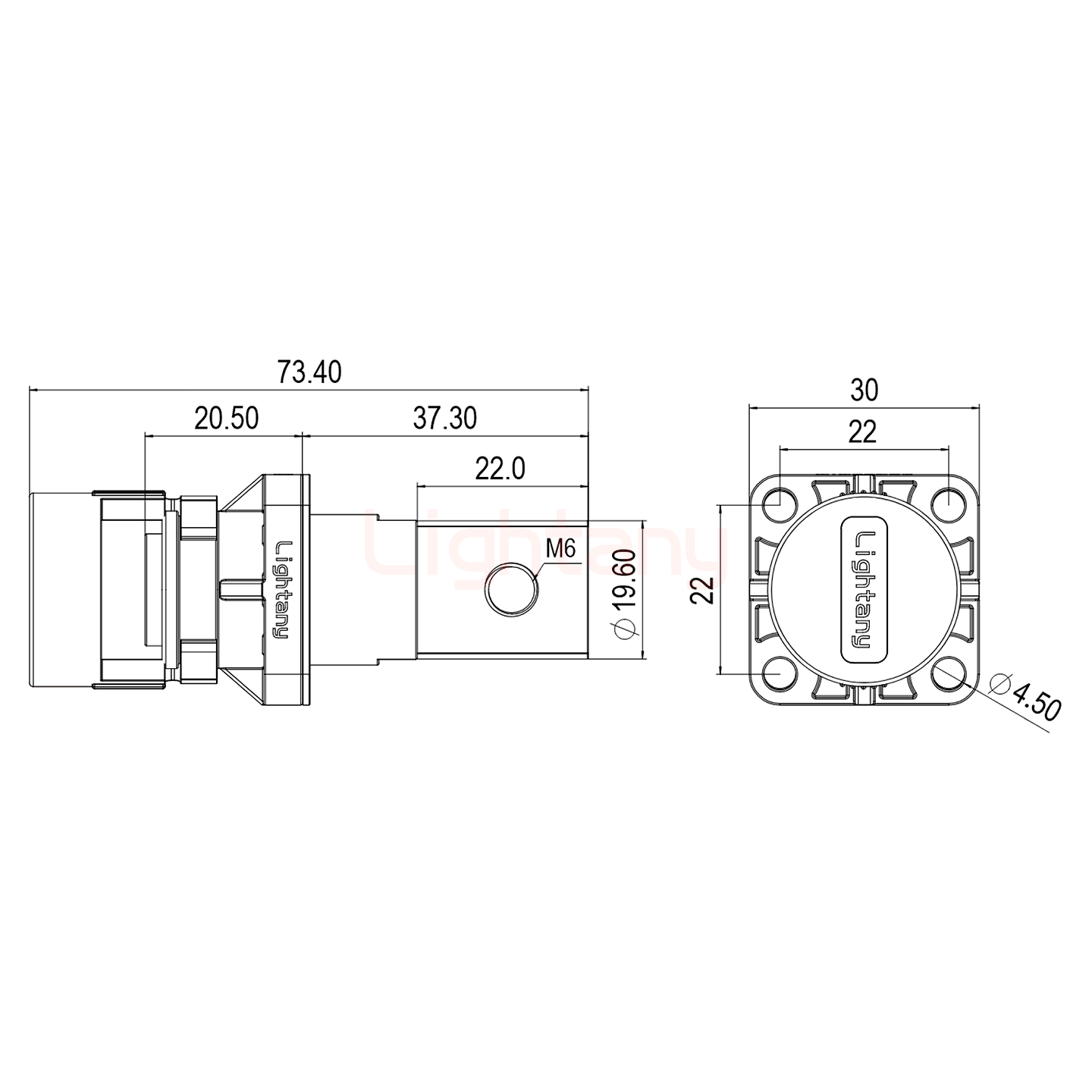 LTC1020BS-M1BL铜排螺纹穿墙插座 100/150/200A 黑色