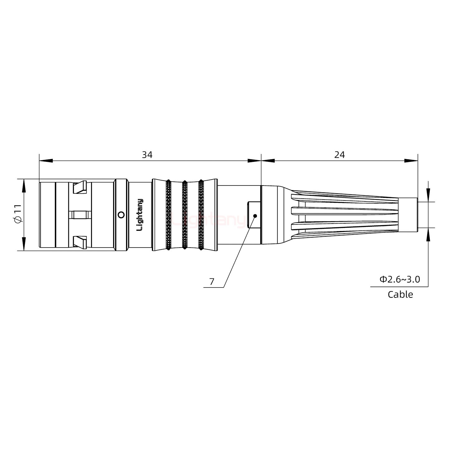 FGG.0K.007.CLAC30Z推拉自锁带护套直式插头