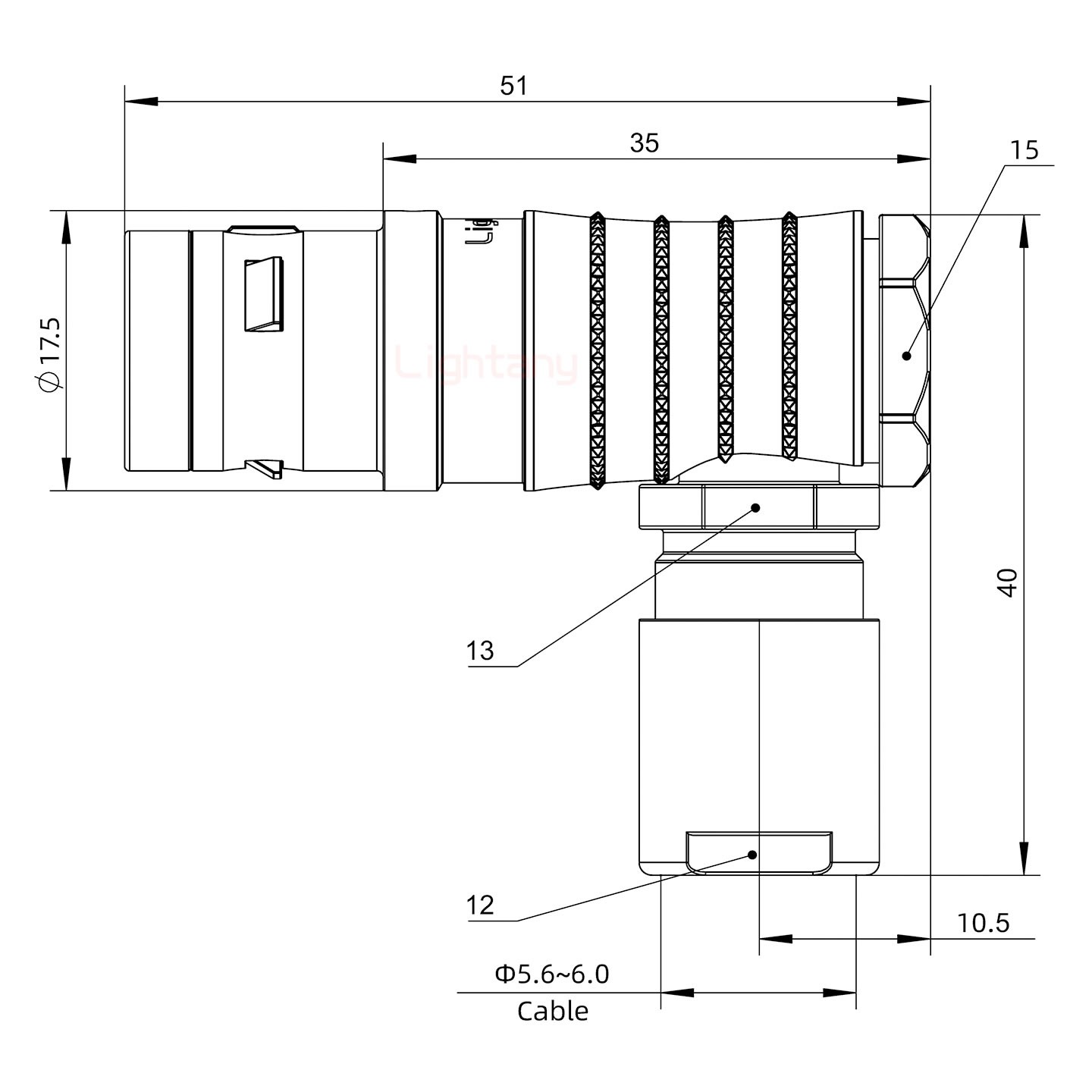 FHG.2K.019.CLAC60推拉自锁弯式插头