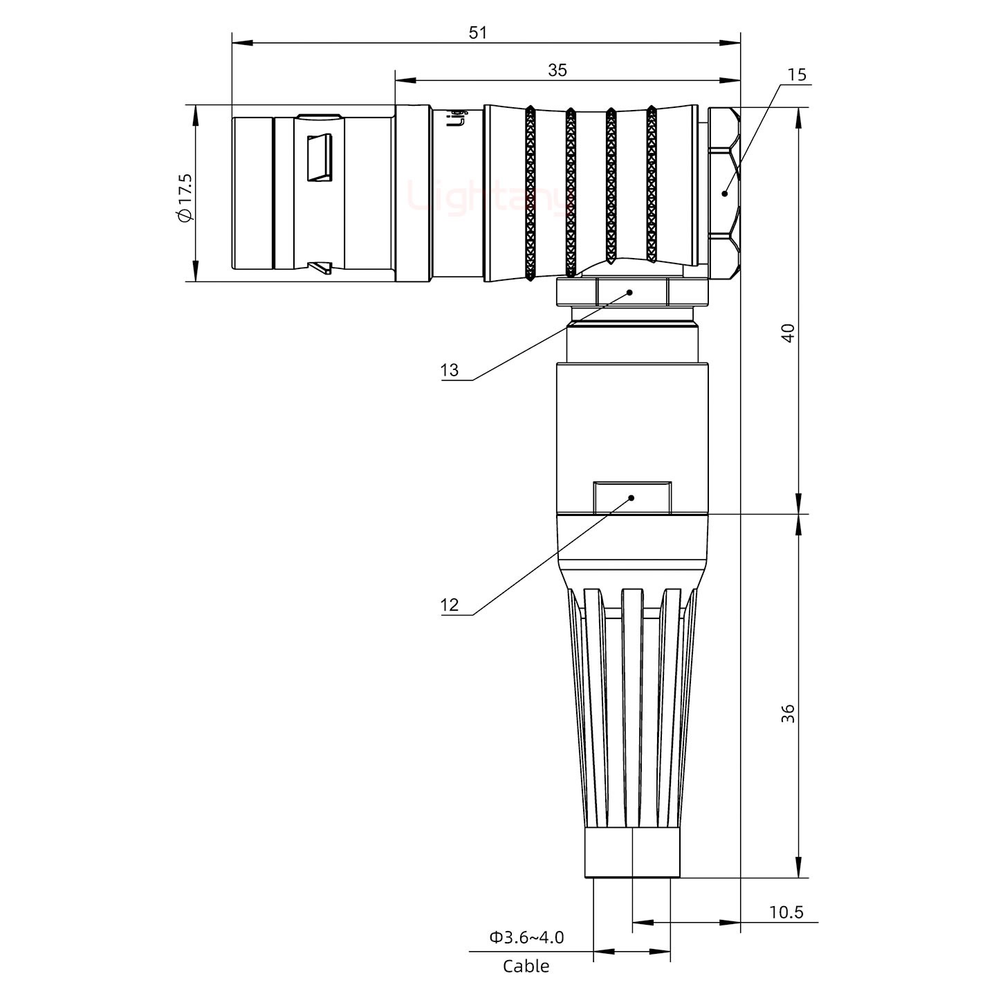 FHG.2K.004.CLAC40Z推拉自锁带护套弯式插头
