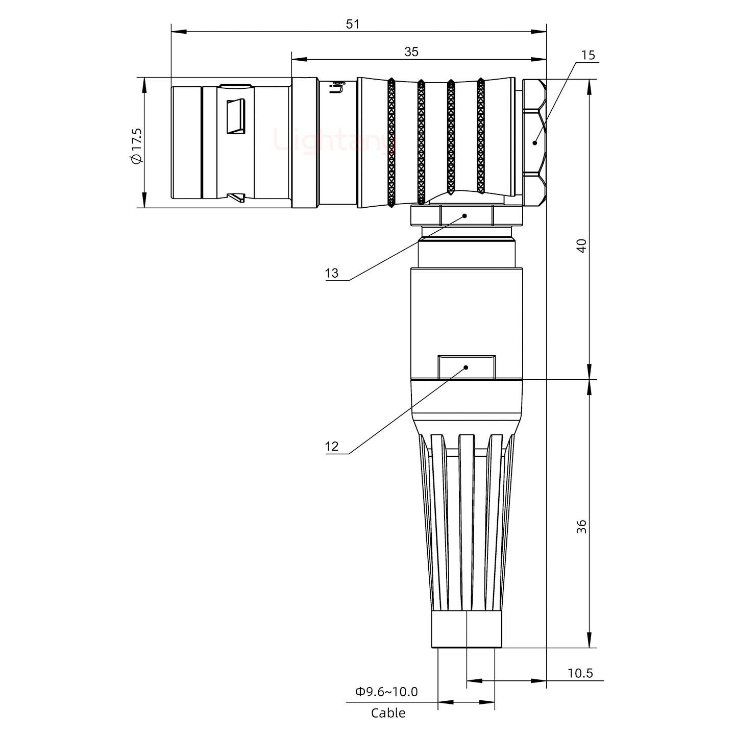 FHG.2K.005.CLAK95Z推拉自锁带护套弯式插头