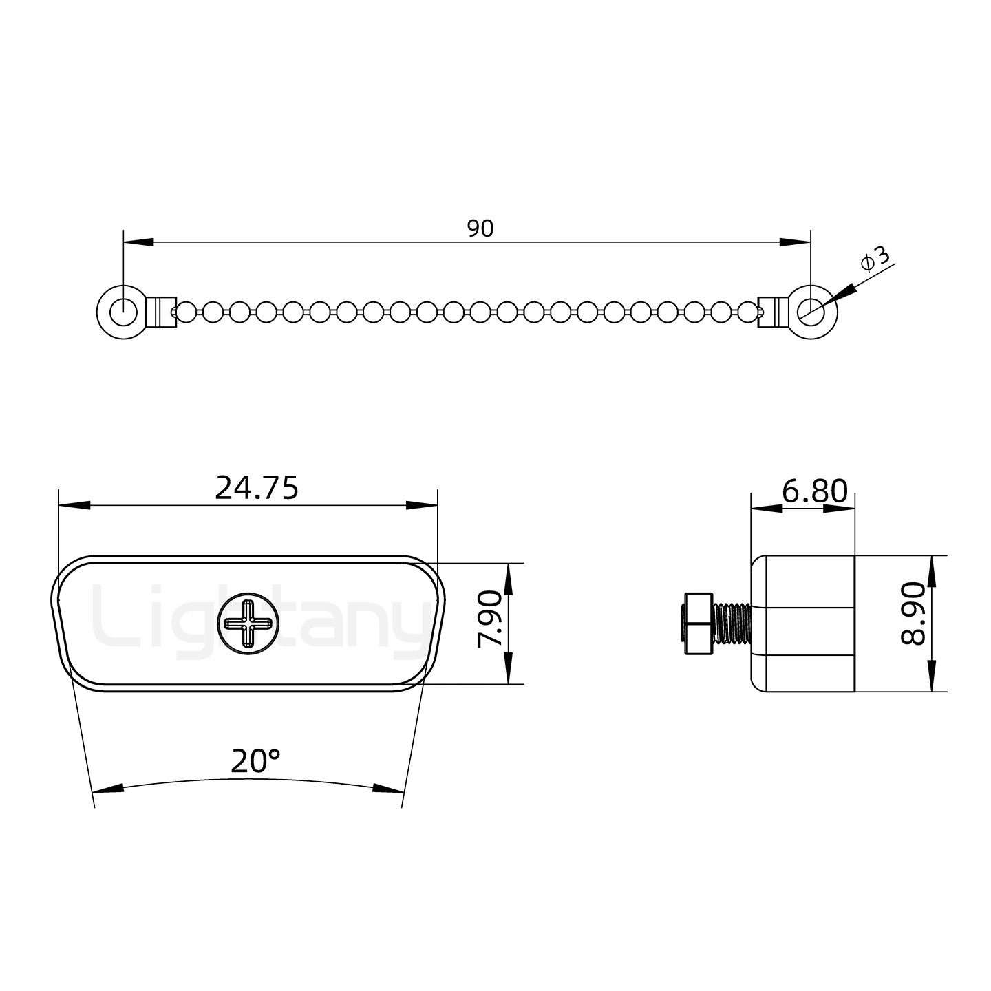 15P母座防护盖带链珠