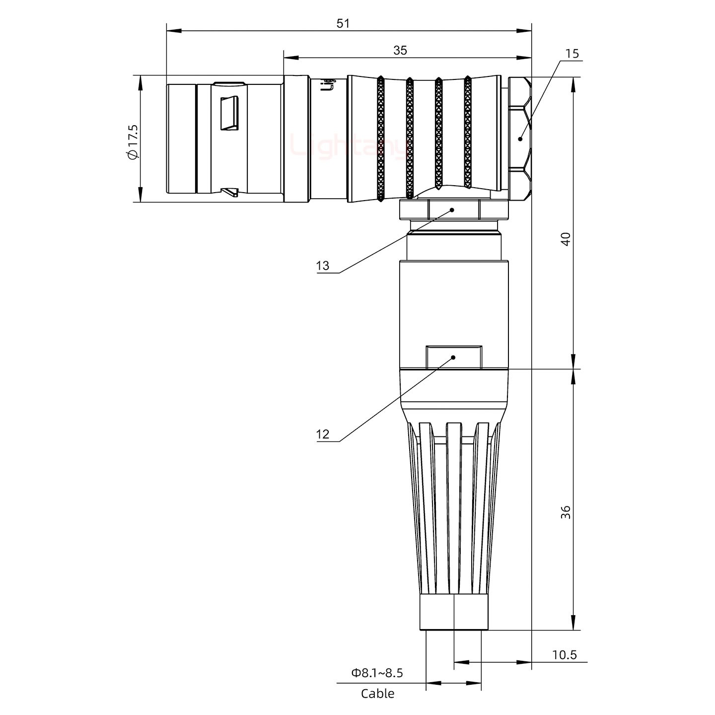 FHG.2K.008.CLAC85Z推拉自锁带护套弯式插头