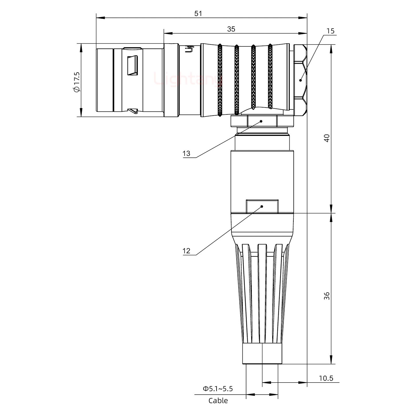 FHG.2K.026.CLAC55Z推拉自锁带护套弯式插头