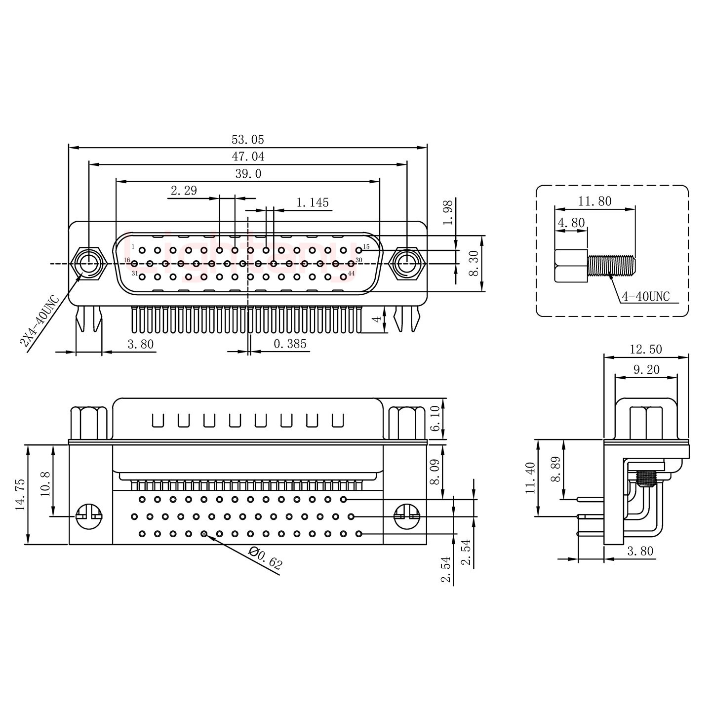 HDR44 公 弯插板8.89 塑料支架10.8锁螺丝 车针