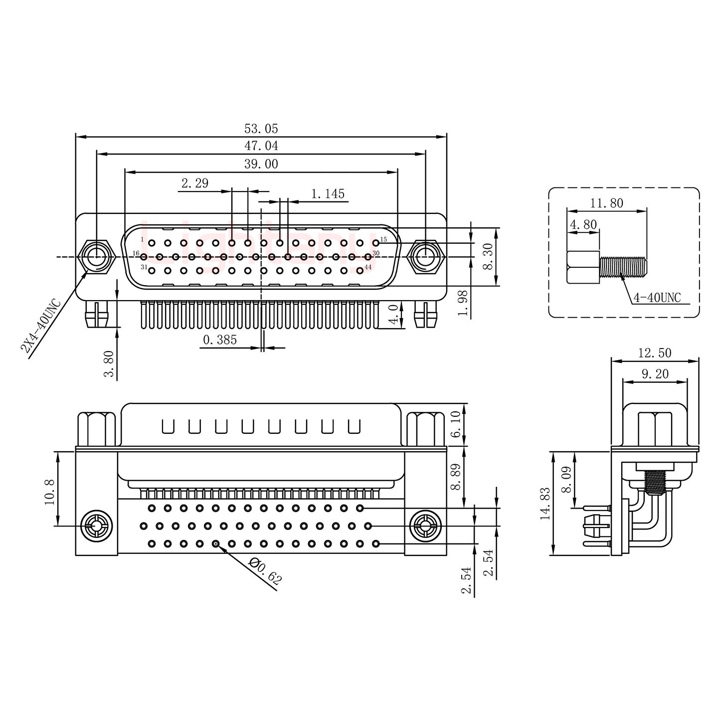 HDR44 公 弯插板8.89 金属支架10.8锁螺丝 车针