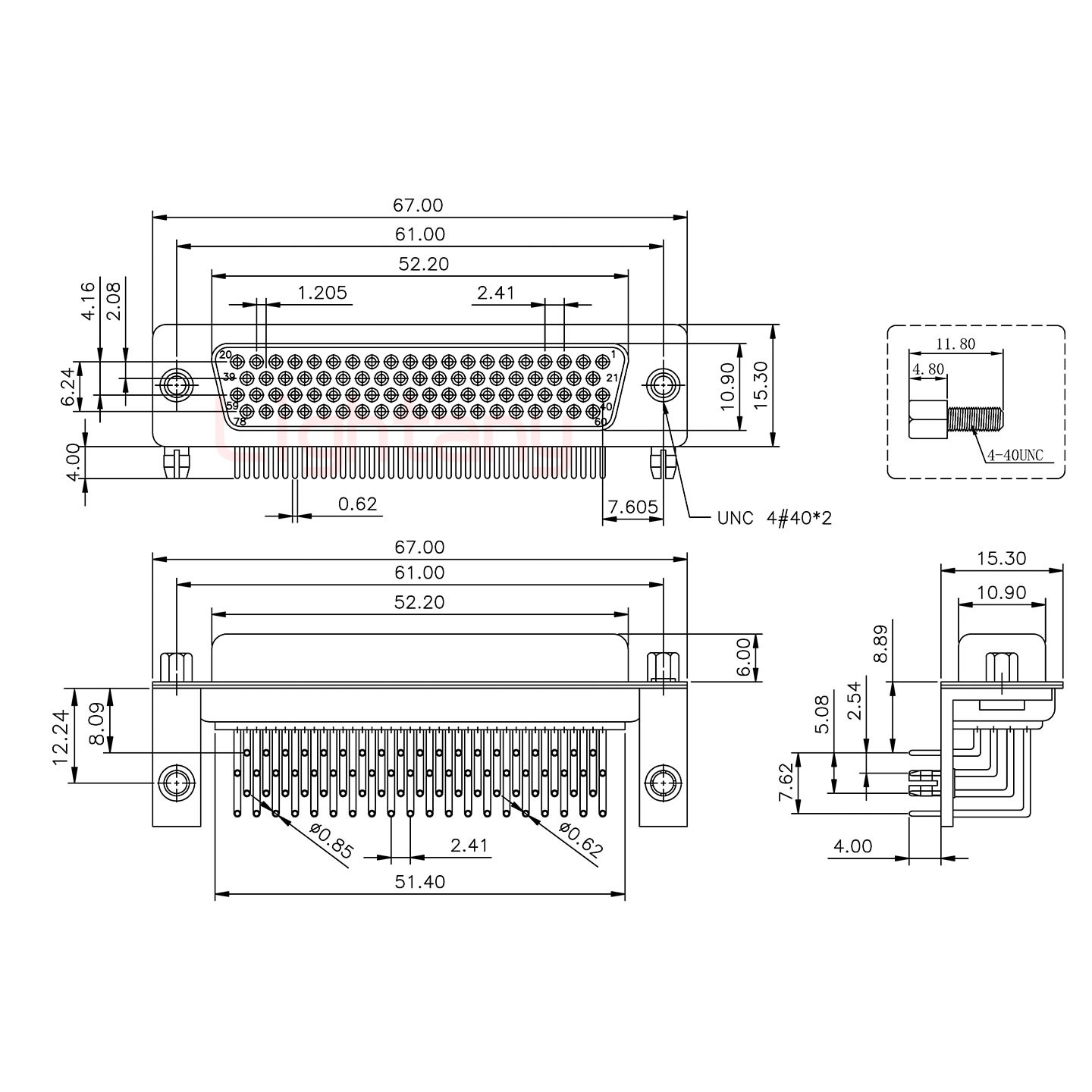 HDR78 母 弯插板8.89 金属支架12.2 锁螺丝 车针