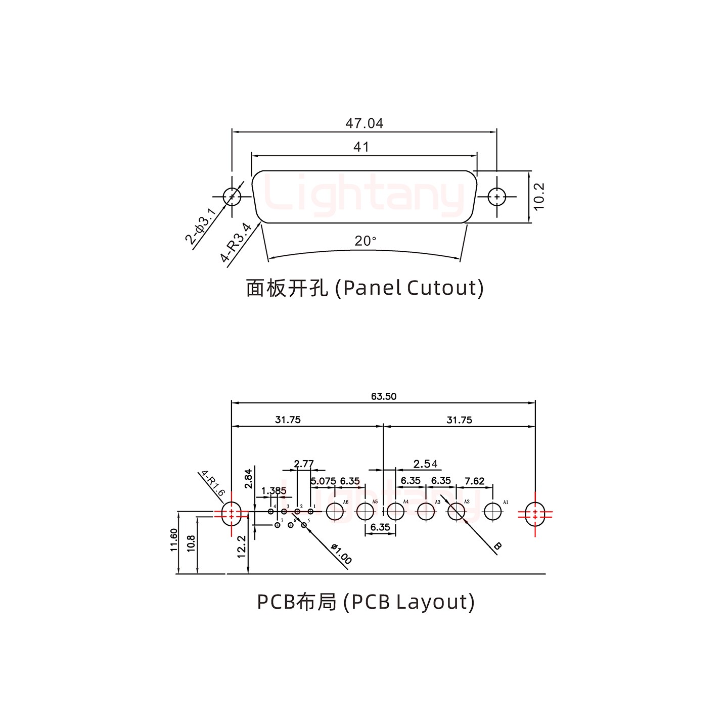 13W6B母PCB弯插板/铆支架11.6/大电流30A