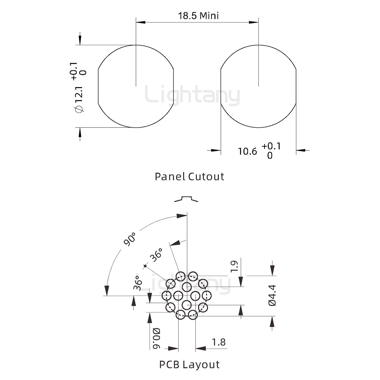 ECG.1B.014.CLN推拉自锁双螺母插座 直插板