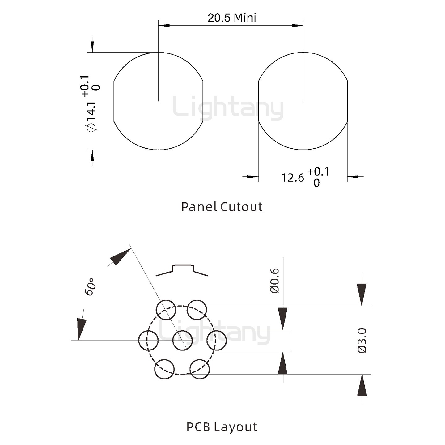 EEG.0K.007.CLN推拉自锁前螺母插座 PCB直插板