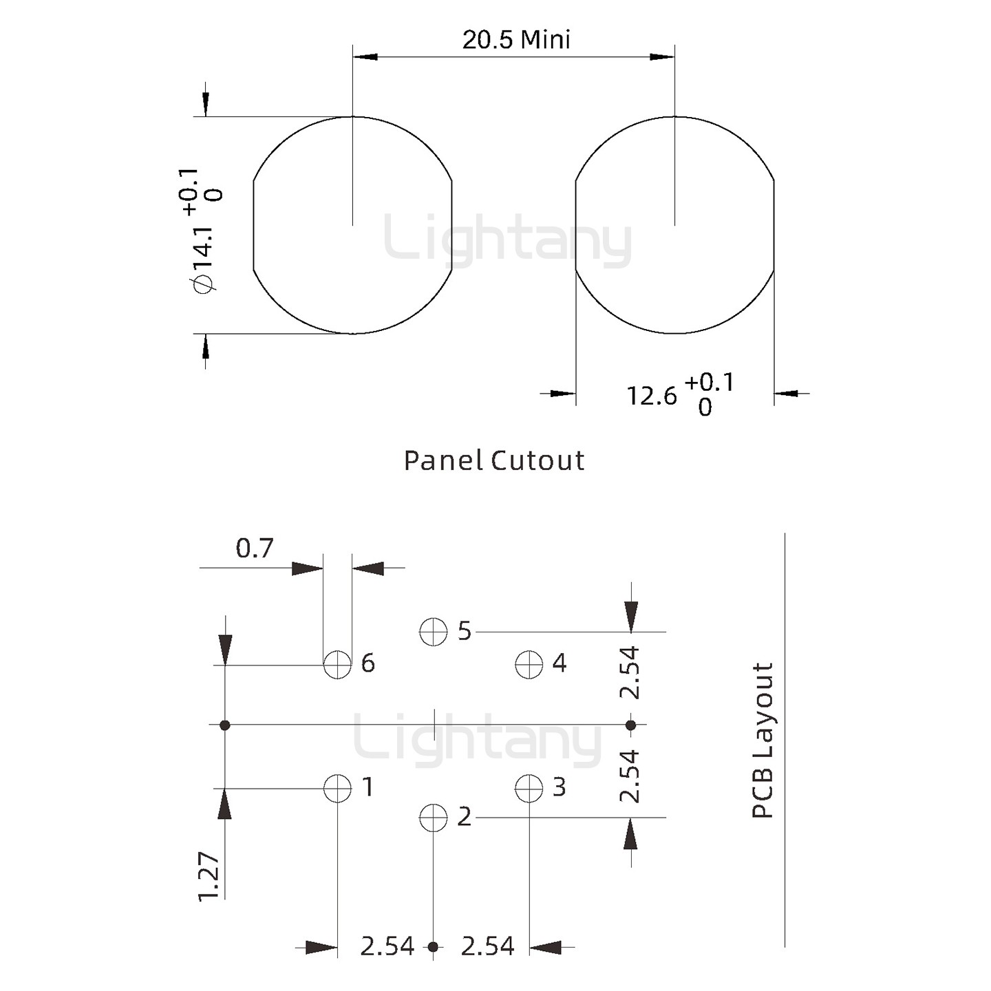 EEG.0K.006.CLV推拉自锁前螺母插座 PCB弯插板