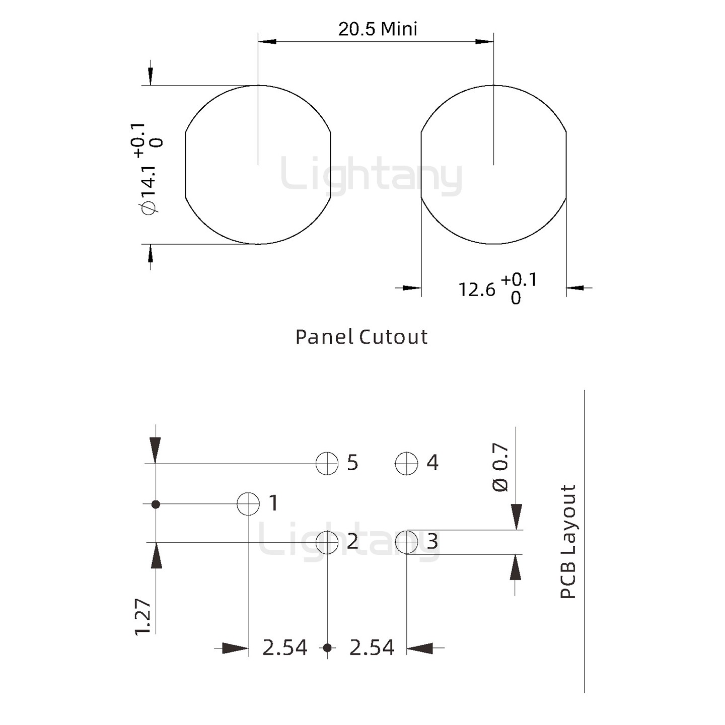 EEG.0K.005.CLV推拉自锁前螺母插座 PCB弯插板