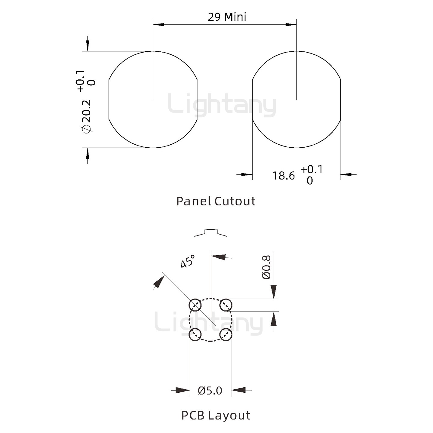 EEG.2K.004.CLN推拉自锁前螺母插座 PCB直插板
