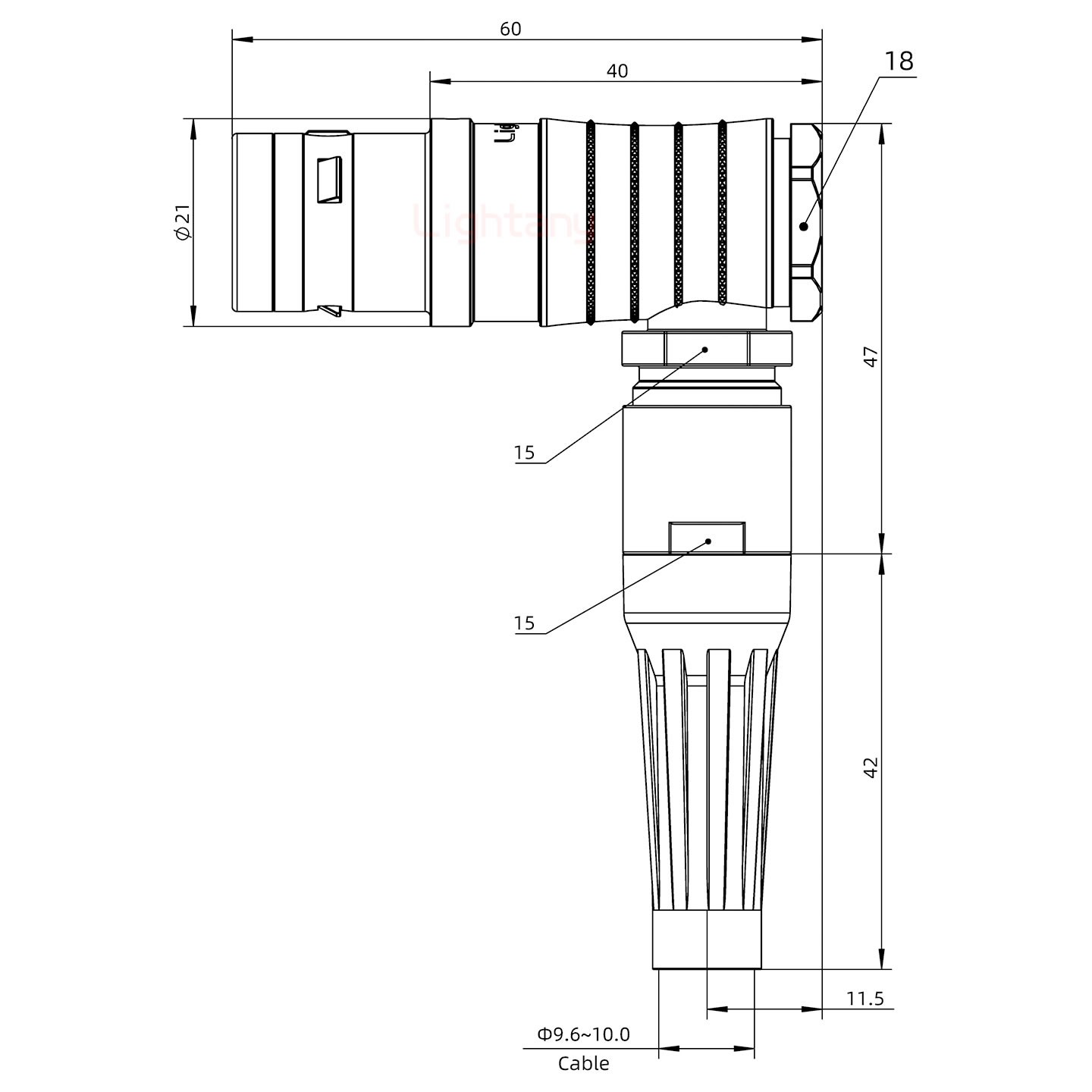FHG.3K.002.CLAC10Z推拉自锁带护套弯式插头