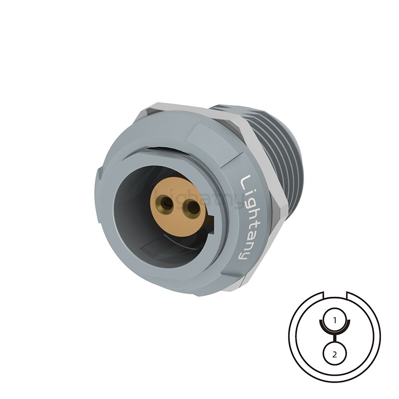 PKG.M0.2GL.LG双螺母插座 焊线 推拉自锁