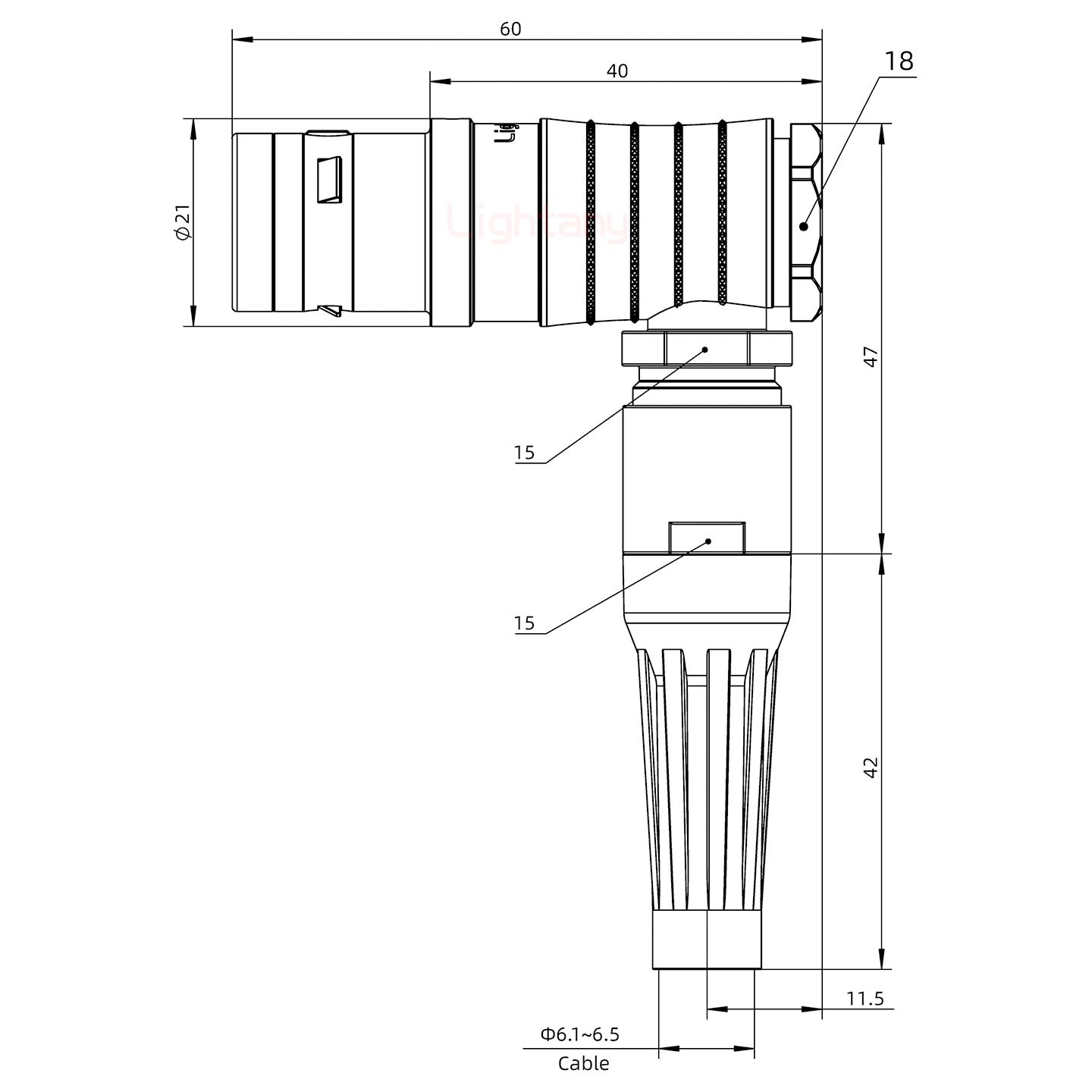 FHG.3K.008.CLAC65Z推拉自锁带护套弯式插头