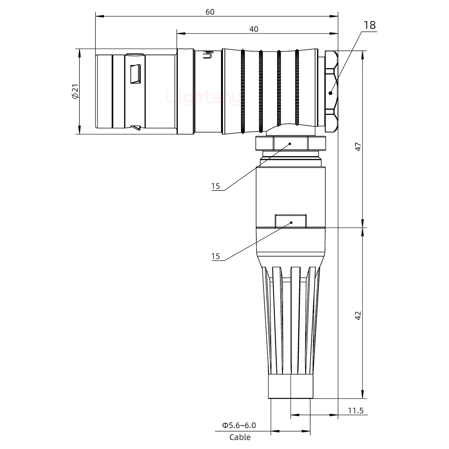 FHG.3K.010.CLAC60Z推拉自锁带护套弯式插头