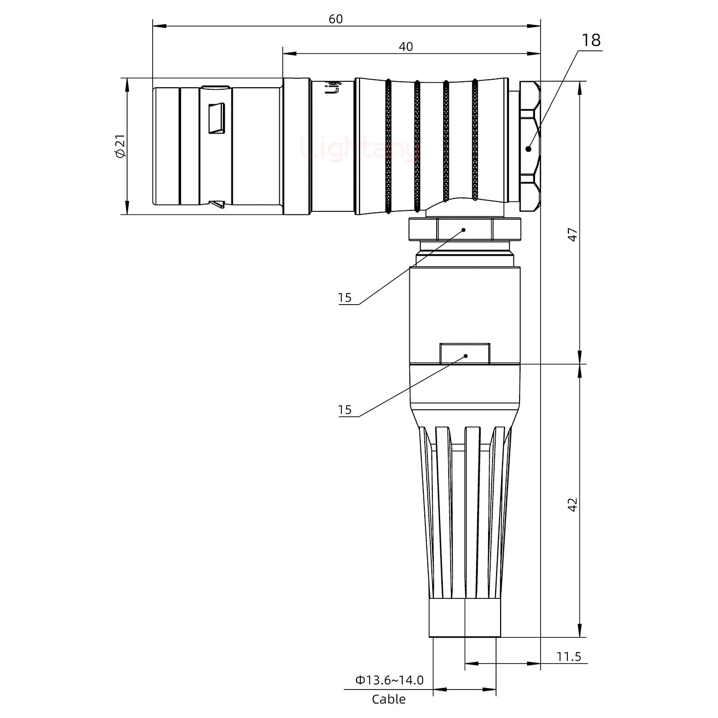 FHG.3K.012.CLAK14Z推拉自锁带护套弯式插头
