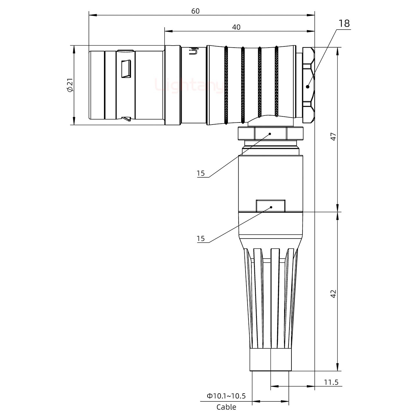 FHG.3K.022.CLAC11Z推拉自锁带护套弯式插头
