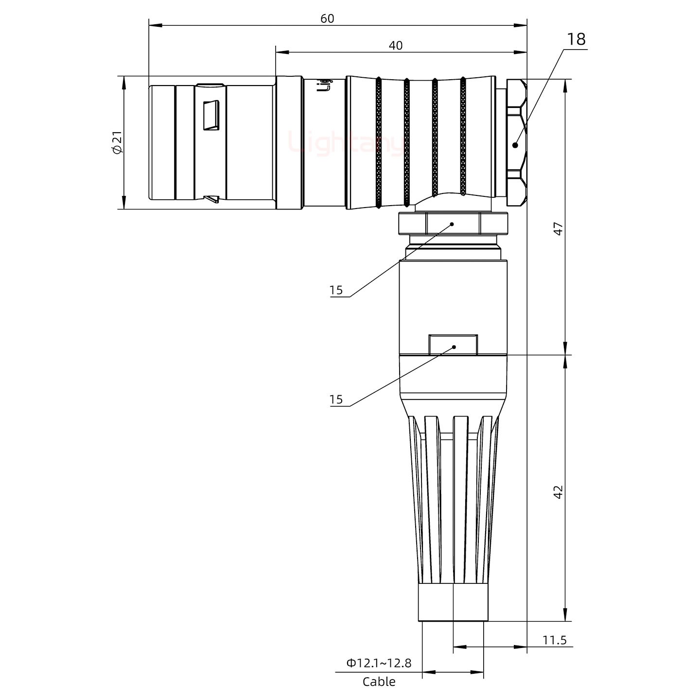FHG.3K.026.CLAK12Z推拉自锁带护套弯式插头