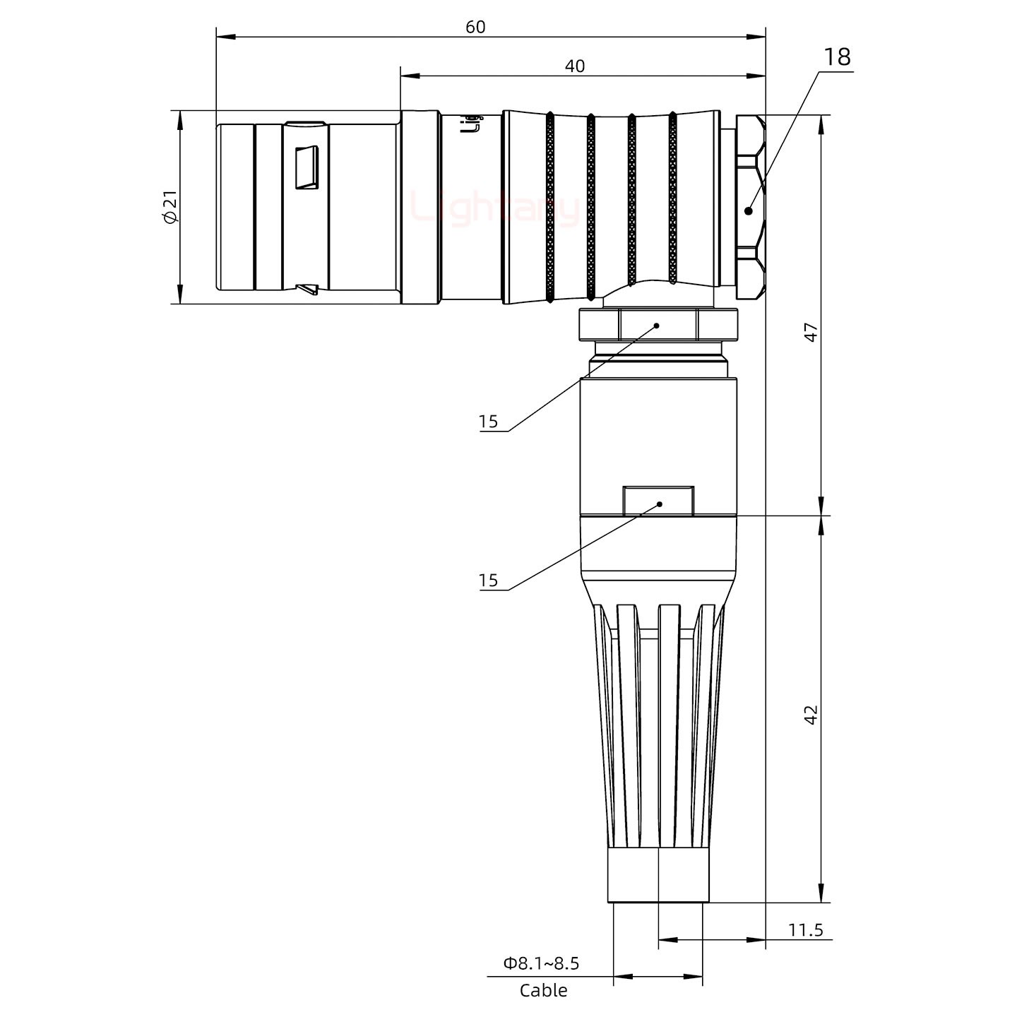 FHG.3K.030.CLAC85Z推拉自锁带护套弯式插头