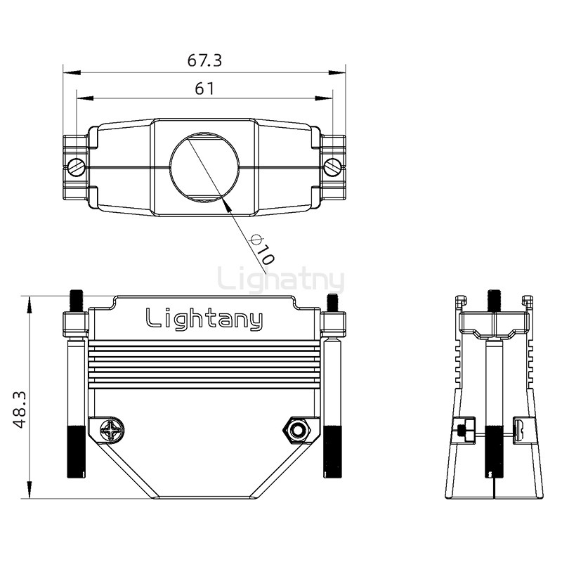 1331-50P-D-SUB金属外壳-直出线10mm