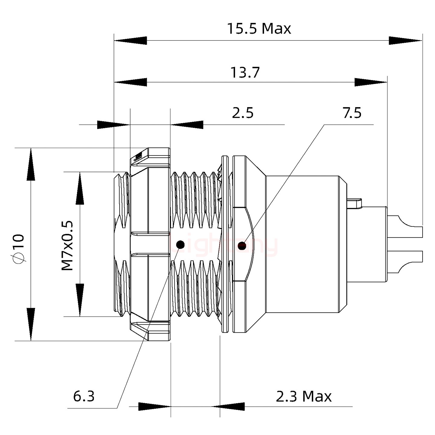EEG.00.002.CLN推拉自锁前螺母插座 直插板