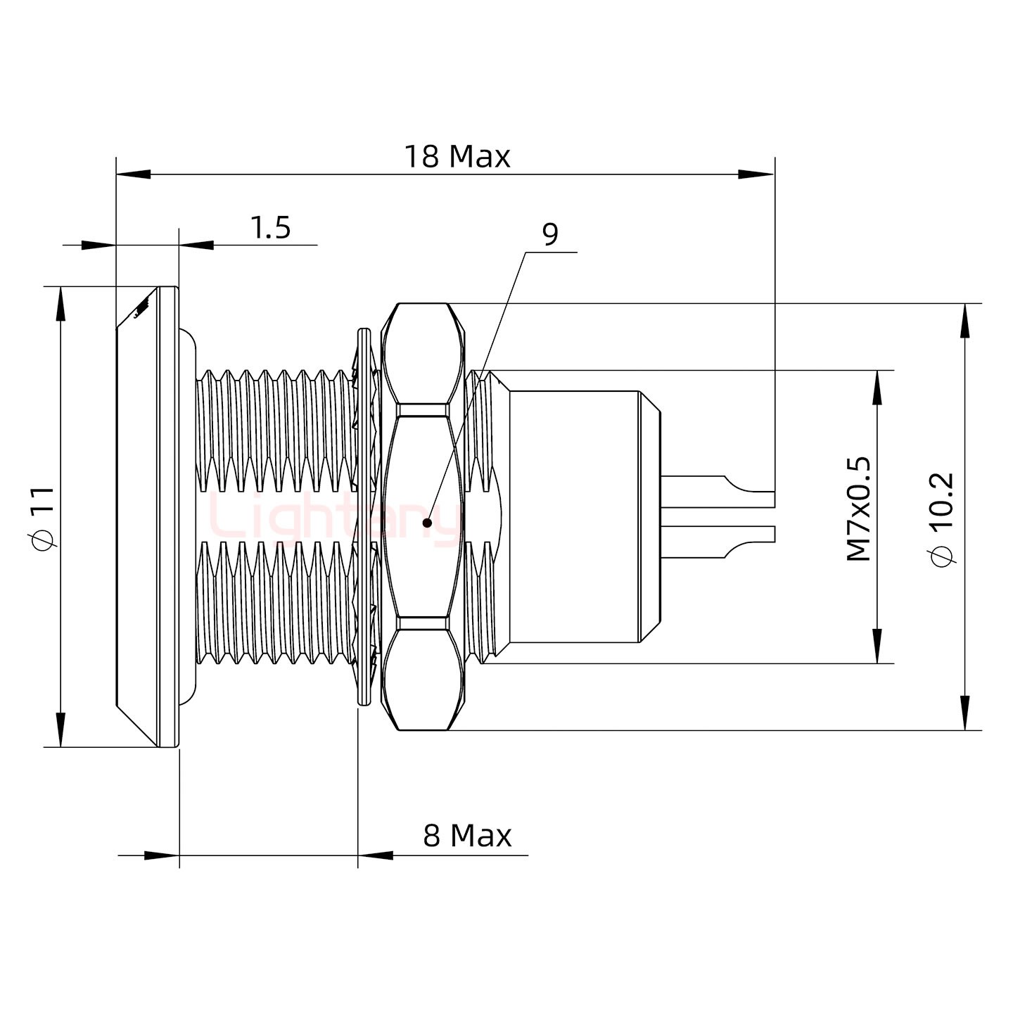 HGG.00.002.CLL推拉自锁后螺母插座 真空密封