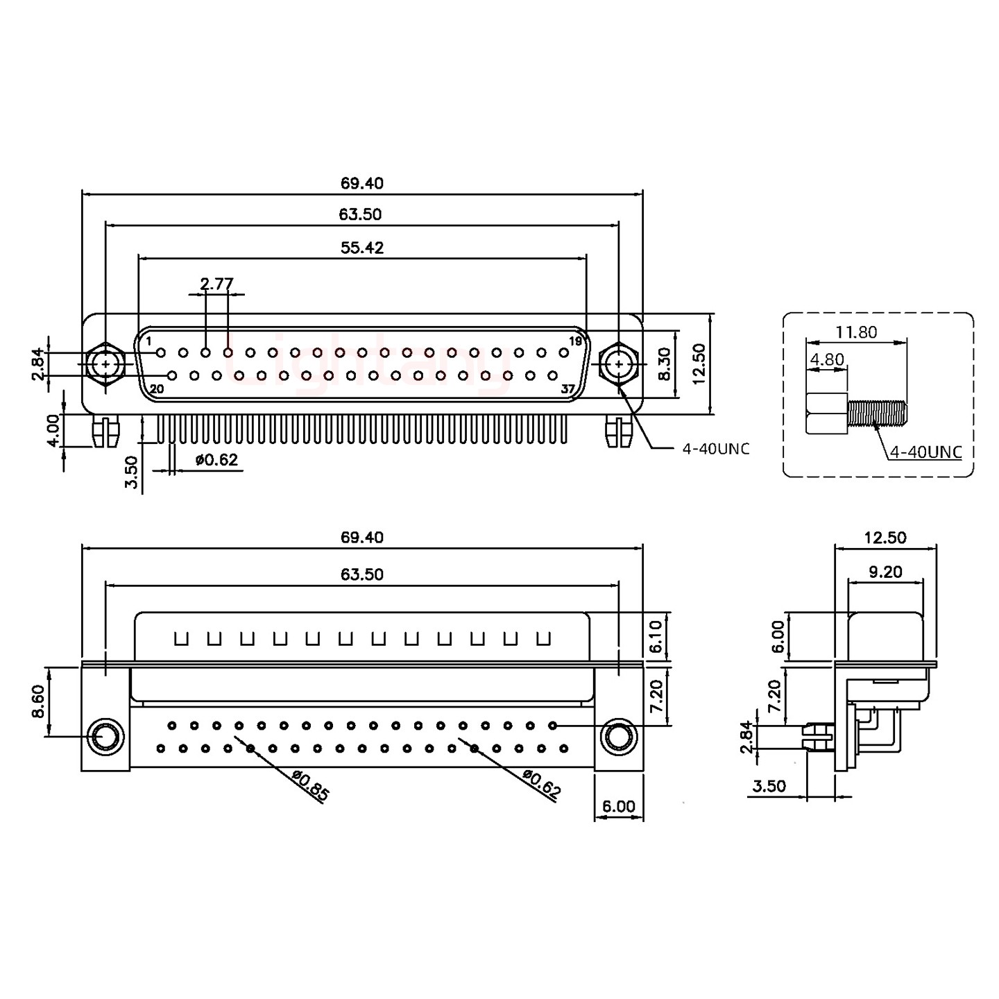 DR37 公 弯插板7.2 金属支架8.6 锁螺丝 车针